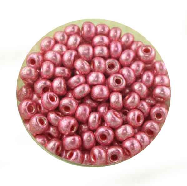 Metallicrocailles, glänzend, 4,5mm, 17gr. Dose, rosa