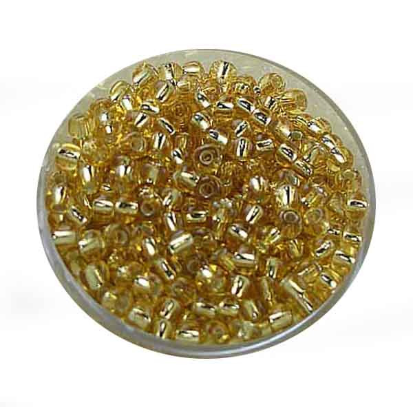 Rocailles, Goldeinzug, 3,5 mm, 17gr. Dose, kristall