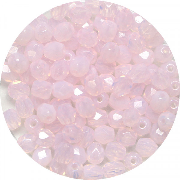 Glasschliffperlen feuerpoliert, 4 mm, rose alabaster