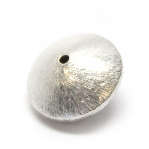 Wisilva Perlen, Doppelkegel, versilbert, gebürstet, 16x9 mm, 1 S