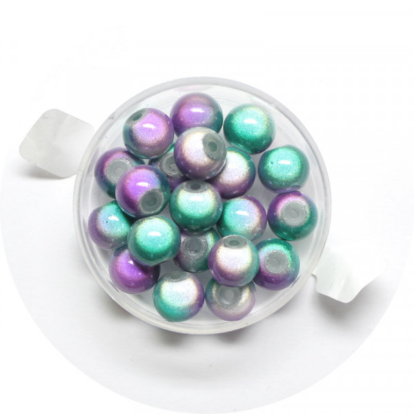 Miracle-Beads Glasperlen, 20 Stck., 8mm, lila-grün