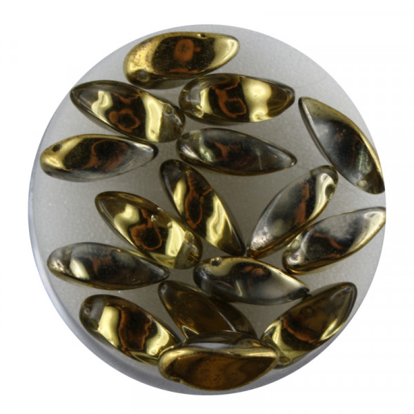 Dagger-Beads, 16 Stück pro Dose, 12x6mm, kristall vitrail