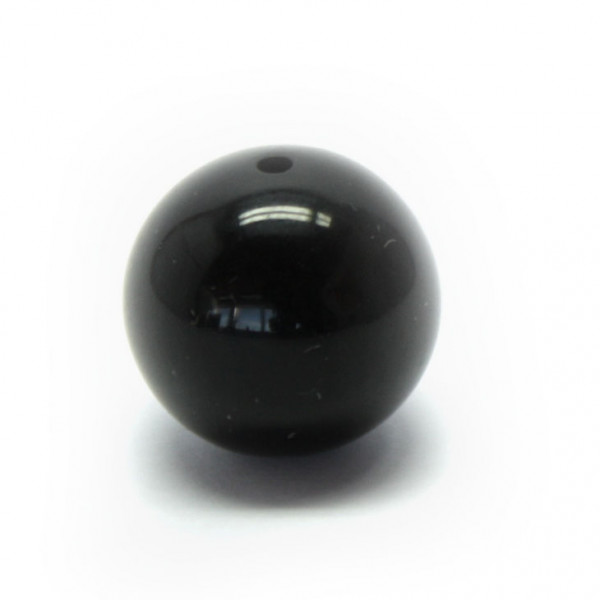 Polaris Rundperle, glänzend, 14 mm, schwarz