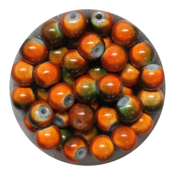 Miracle-Beads Glasperlen, 40 Stck., 6mm, orange-oliv
