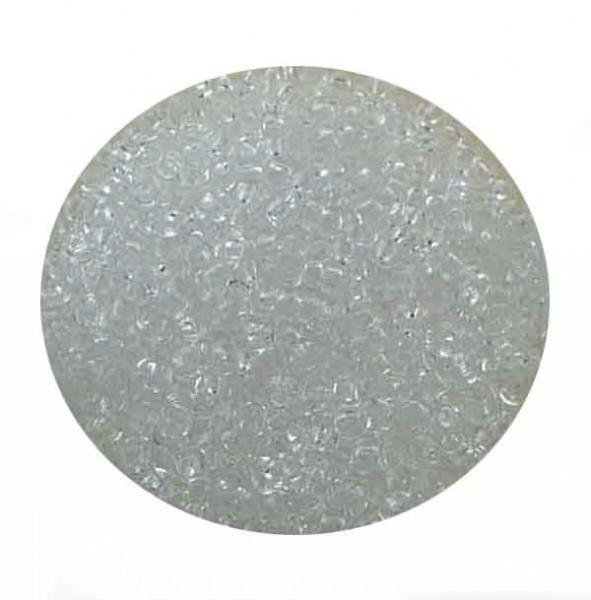 Rocailles, transparent glänzend, 2,6mm, 17gr. Dose, kristall