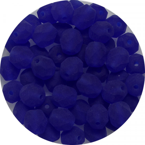 Glasschliffperlen, feuerpoliert, 6 mm, matt dunkelblau