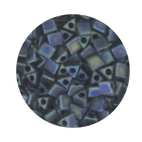 Sharp Triangle Beads, 2,5mm, 14gr Dose,black rainbow matt