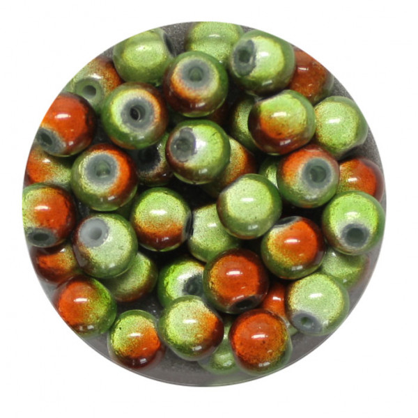 Miracle-Beads Glasperlen, 40 Stck., 6mm, grün-braun