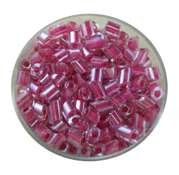 Glasperlen Cremette, glänzend, 4-6 mm, rot