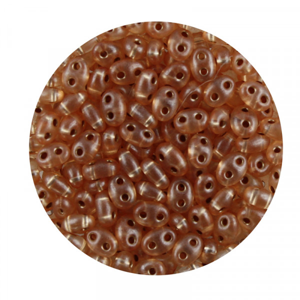 Twin Beads, 2-loch Glasperlen, 2,5 x 5 mm, 12gr. Dose, pfirsich