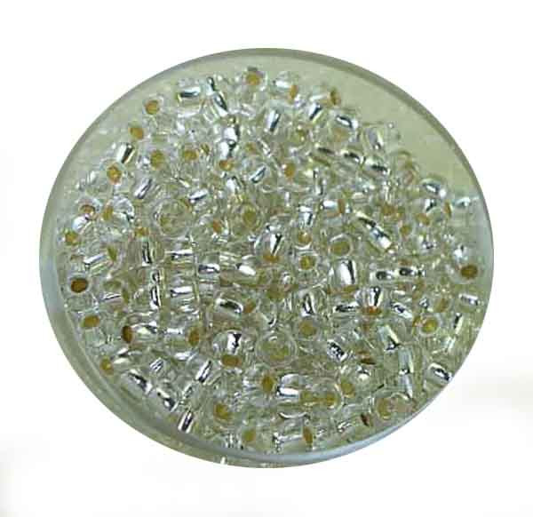 Rocailles, Silbereinzug, 3,5 mm, 17gr. Dose, kristall