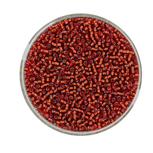 Miyuki-Beads,15/0 (1,5mm),10gr Dose,silverlined light red