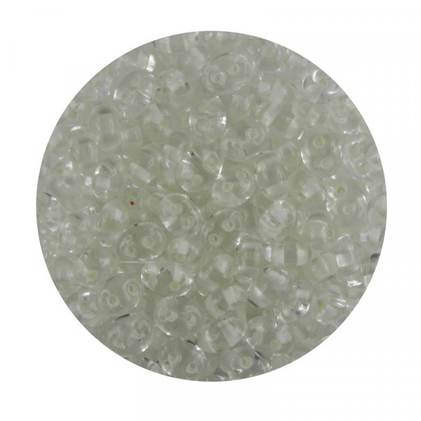 Twin Beads, 2-loch Glasperlen, 2,5 x 5 mm, 12gr. Dose,nachtleuch