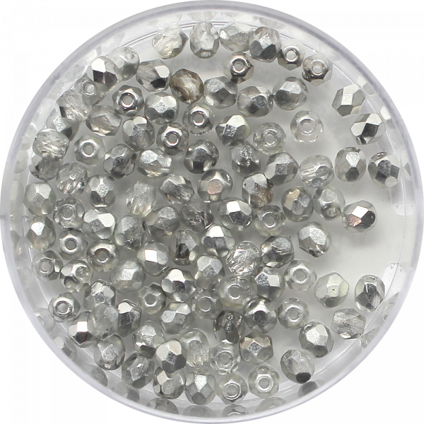 Glasschliffperlen Feuerpoliert, 3 mm, kristall