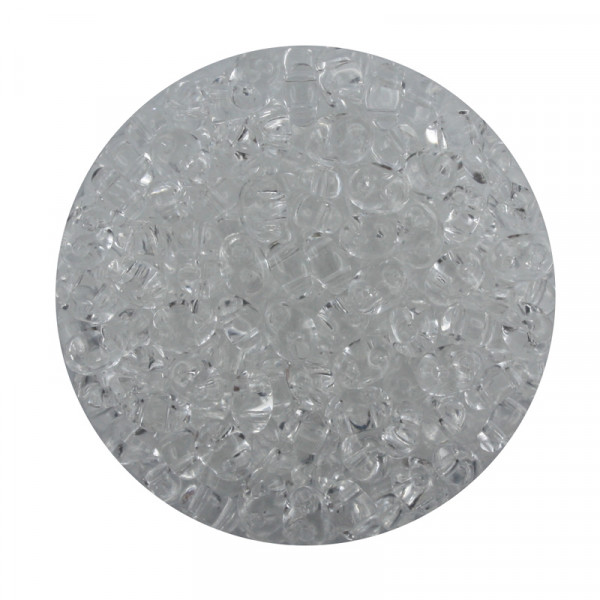 Twin Beads, 2-loch Glasperlen, 2,5 x 5 mm, 12gr. Dose, cristall