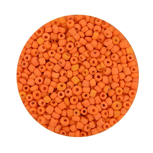 Rocailles aus China, 17gr. Dose, 2,6mm, orange satt