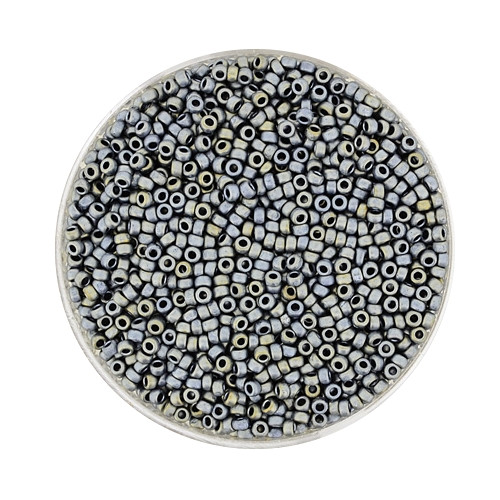 Miyuki-Beads,15/0 (1,5mm),10gr Dose,metallic grey matt