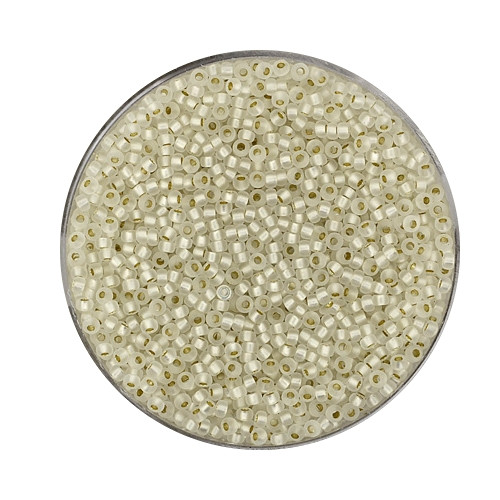 Miyuki-Beads,15/0 (1,5mm),silverlined crys. matt