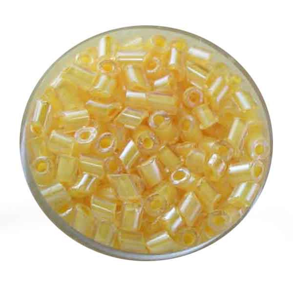 Glasperlen Cremette, glänzend, 4-6 mm, gelb