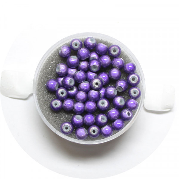 Miracle-Beads Glasperlen, 50 Stck., 4mm, lila