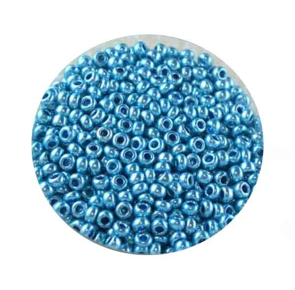 Metallicrocailles, glänzend, 2,6mm, 17gr. Dose, hellblau