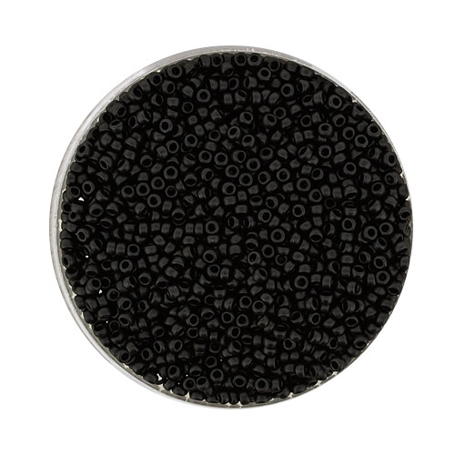 Miyuki-Beads, 15/0 (1,5mm), 10gr. Dose,black matt