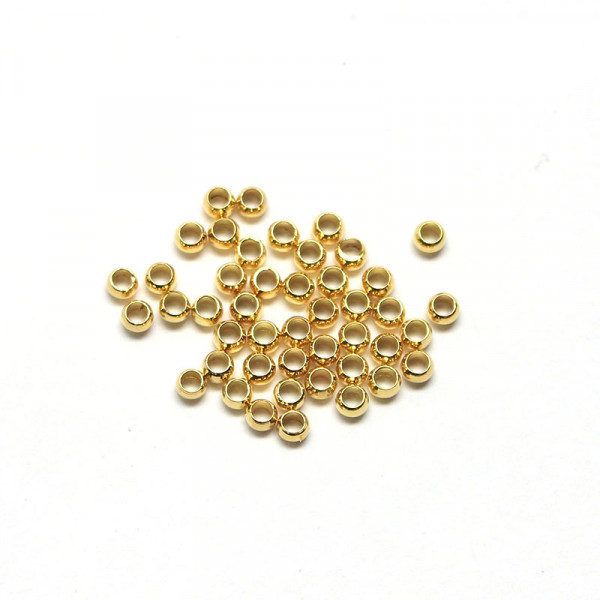 Quetschperlen, 1,3 g, 2 mm, goldfarben