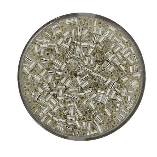 Glasstift, Silbereinzug, 2 mm, 17gr. Dose, kristall