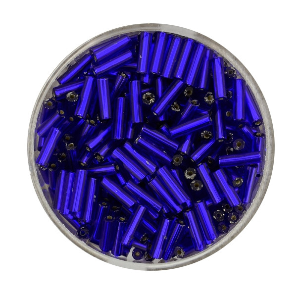 Glasstift, Silbereinzug, 6 mm, 17gr. Dose, dunkelblau