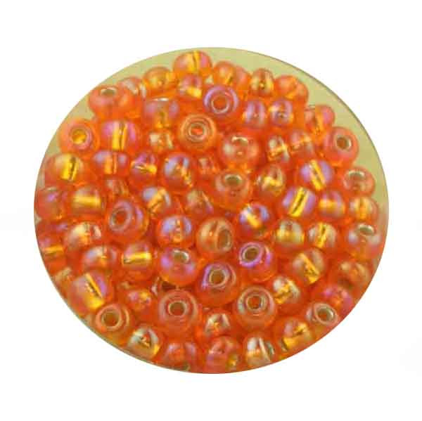 Rocailles, Rainbow AB-Effekt, 4,5mm, 17gr. Dose, orange
