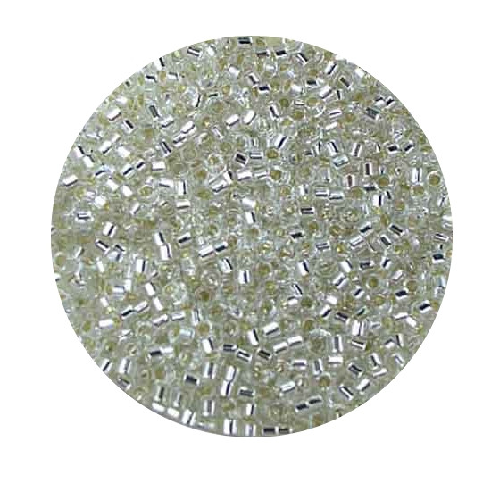 Miyuki Delicas, 11/0 (2,0mm), 9gr. Dose,silverlined crystal