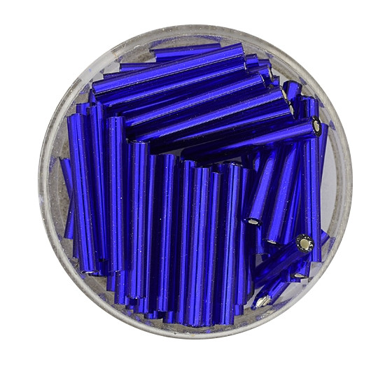 Glasstift, Silbereinzug, 19 mm, 17gr. Dose, dunkelblau