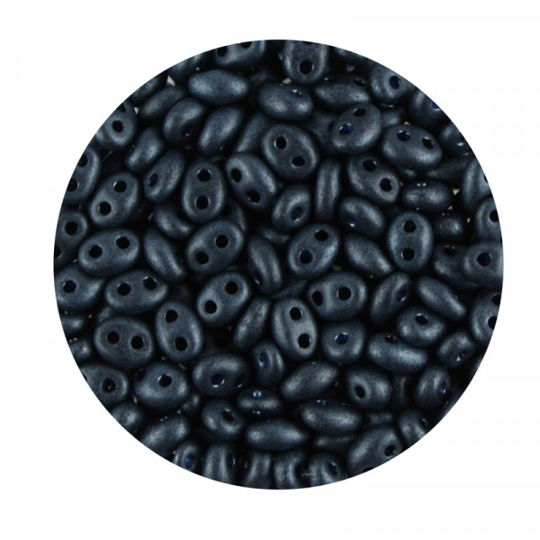 Twin Beads, 2-loch Glasperlen,2,5 x 5 mm,12gr. Dose,blau