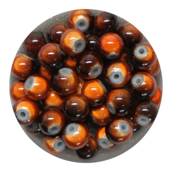 Miracle-Beads Glasperlen, 40 Stck., 6mm, braun-orange