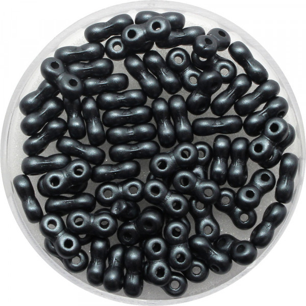 Infinity Beads, 3 x 6 mm, 5,5 g Dose, anthrazit