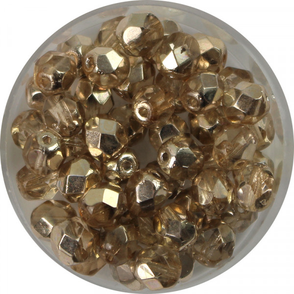 Glasschliffperlen, feuerpoliert, 6 mm, h. bedampft, colorado