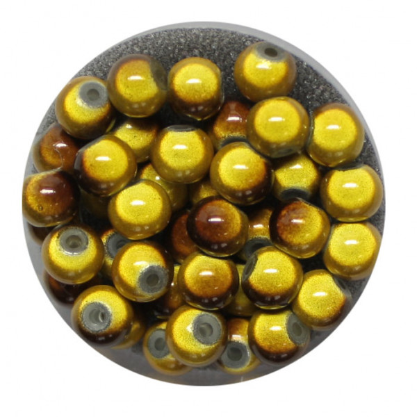 Miracle-Beads Glasperlen, 40 Stck., 6mm, gelb-braun