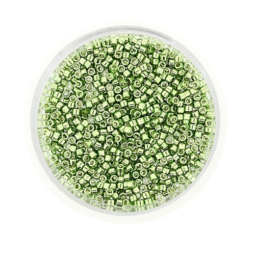 Miyuki Delicas, 11/0 (2,0mm), 4gr. Dose,light green metallic