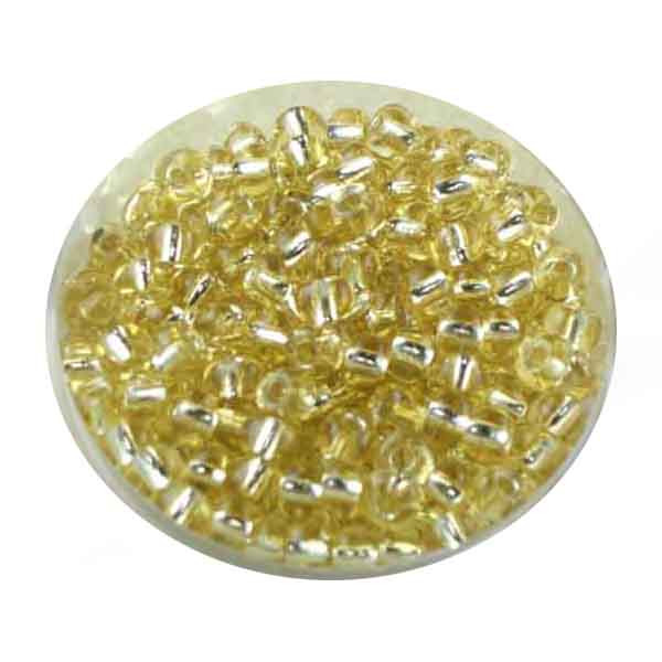 Rocailles, Goldeinzug, 4,0 mm, 17gr. Dose, kristall