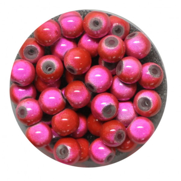 Miracle-Beads Glasperlen, 40 Stck., 6mm, rosa-rot