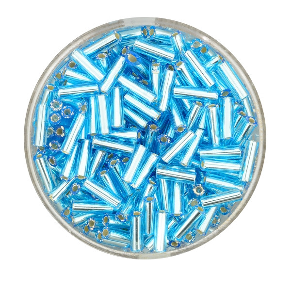 Glasstift, Silbereinzug, 6 mm, 17gr. Dose, hellblau