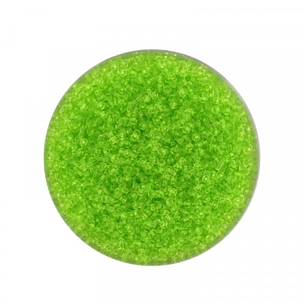 Mini-Rocailles, transparent glänzend, 1,0mm, 10gr.Dose, hellgrün