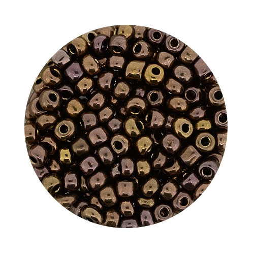 Rocailles aus China, 17gr. Dose, 4mm, bronze