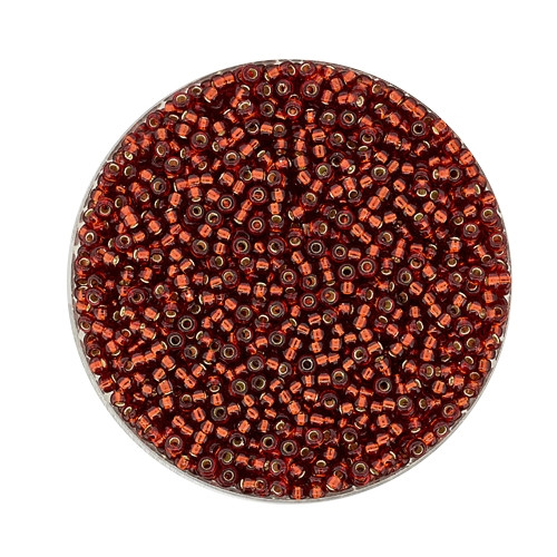 Miyuki-Beads,15/0 (1,5mm),10gr Dose,silverlined dark red