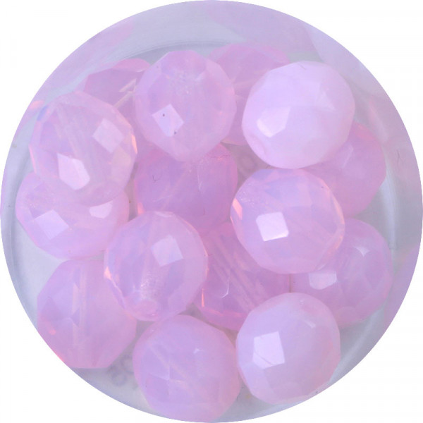 Glasschliffperlen, feuerpoliert, 10 mm, rosa alabaster