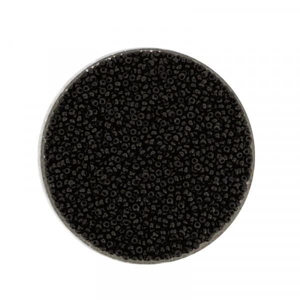 Mini-Rocailles, satt opak glänzend, 1,0mm, 10gr. Dose, schwarz