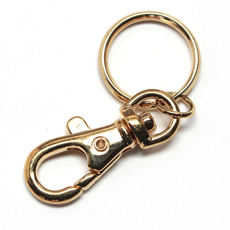 Schlüsselring mit Karabiner, Länge ca. 6,5 cm, goldfarben |  Schmuckperlen-Depot | Schlüsselanhänger