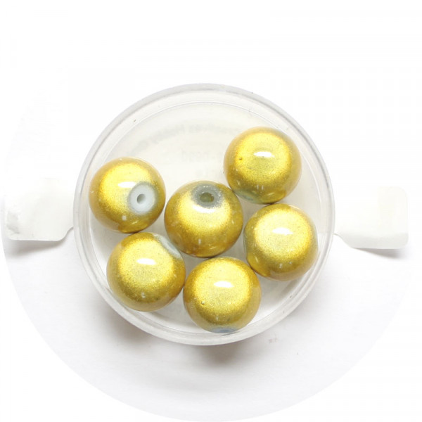 Miracle-Beads Glasperlen, 6 Stck., 12mm, gelb