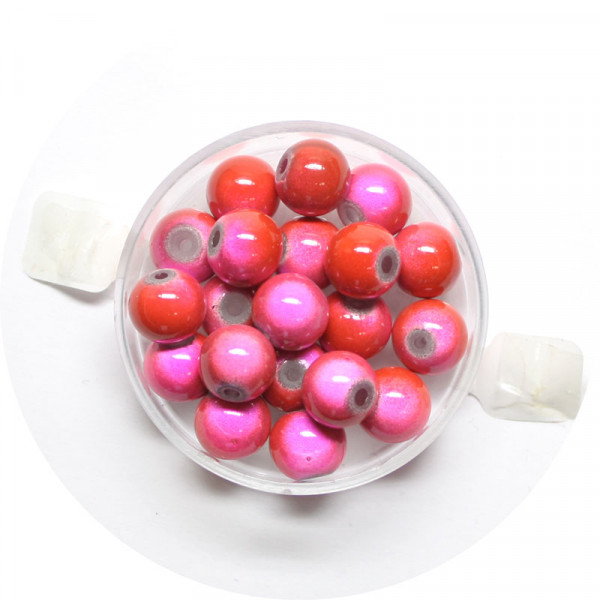 Miracle-Beads Glasperlen, 20 Stck., 8mm, rosa-rot
