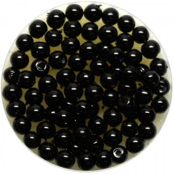 Crystal Pearl Renaissance, 4mm, 75 Stück, schwarz
